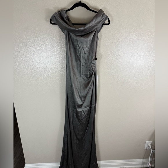 Michael Costello Dresses & Skirts - Michael Costello Gray Silver Maxi Gown